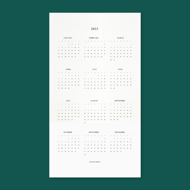 Minimalist Personal Size Yearly Calendar Inserts: 2023-2025 (Printable Digital Download) image 5