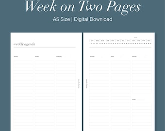 Printable Weekly Planner Inserts: Minimalist A5, Undated (PDF Download)