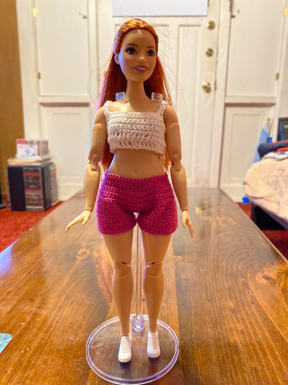 Handmade Crocheted Curvy Barbie Shorts and Tank Top Shoes Included -   Canada