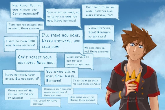 Kingdom Hearts Sora Birthday Print - Etsy