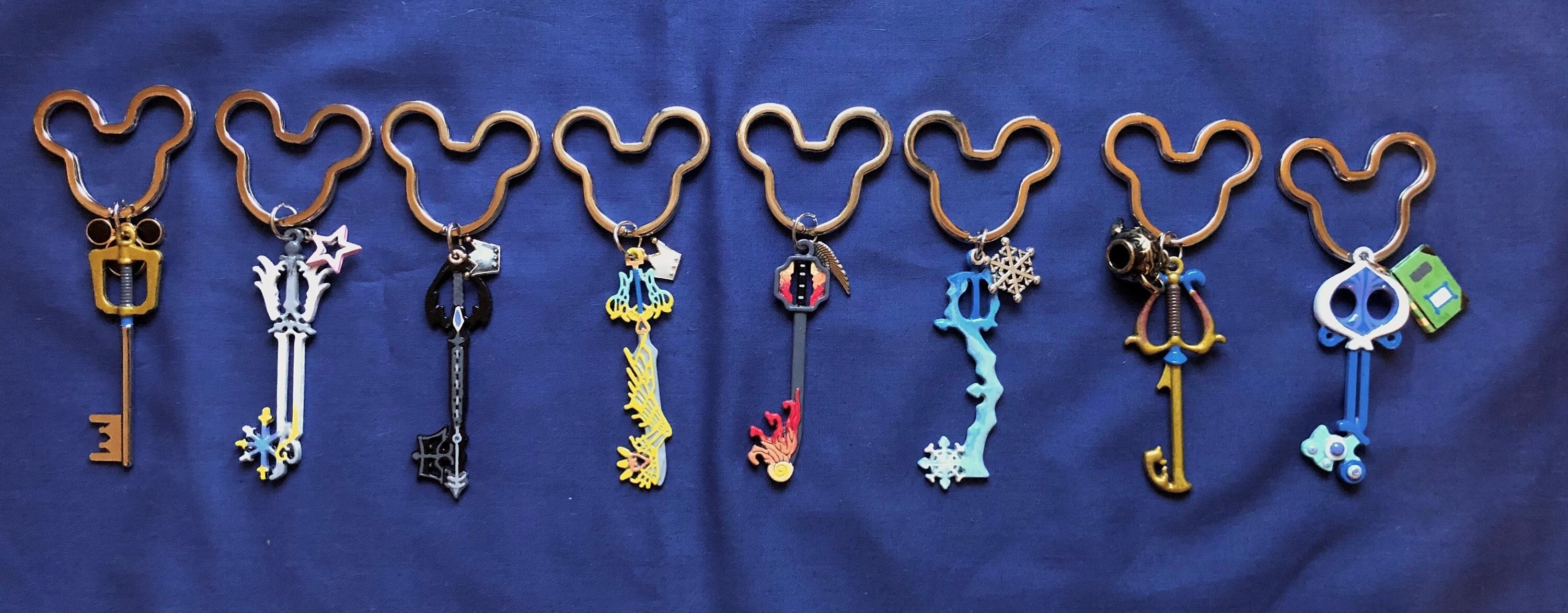 Kingdom Hearts Keyblade Keychains Hand painted With Charms Etsy Canada