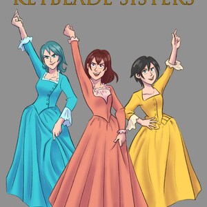 Pegatina de cruce de heroínas de Kingdom Hearts Hamilton: Kairi, Xion y Aqua