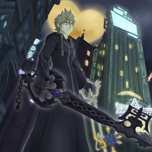 Roxas In the City Print - Kingdom Hearts, The World That Never Was, Organization XIII