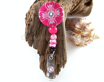 Pink and Grey Badge Reel, Badge Reels, Name Tag Holders, Retractable, Gift Ideas, Nurses, Doctors, Teachers, Pink, Grey, Medical Field