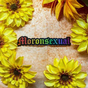 Moronseksuele Holografische Sticker 4"