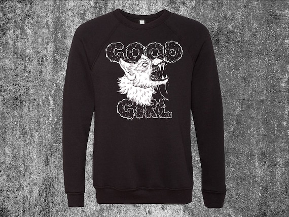 Good Girl Schwarz Unisex Crewneck Sweatshirt