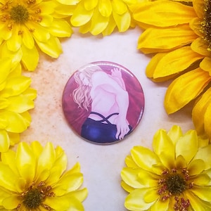 Alucard Asslevania Button Magnet Mirror 2.25&quot; Circle