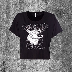 Good Girl Crop Top Ladies Flowy Tee
