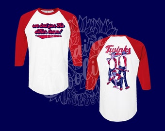 Twinks Baseball 3/4 Length Sleeve Unisex Raglan Pride LGBTQ Shirt