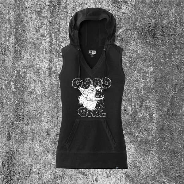 Good Girl Ladies Black Hoodie Tank