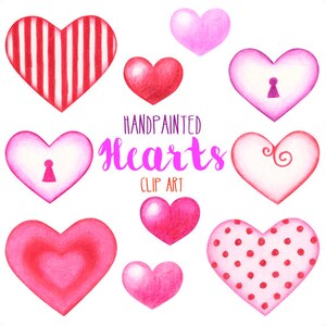 Hearts Clipart//Valentine&#39;s Clip Art//Commercial Use