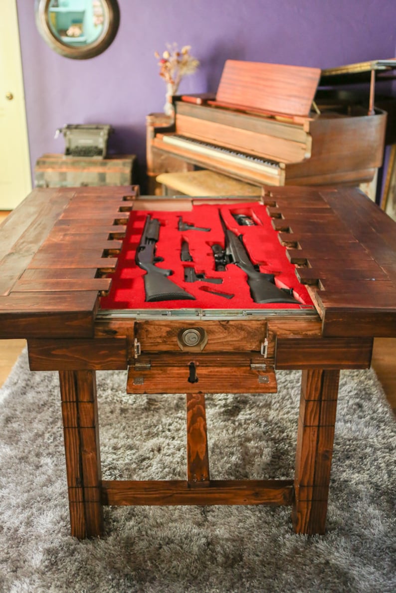 Dining Height  Secret Compartment Table for Storing Guns or image 1