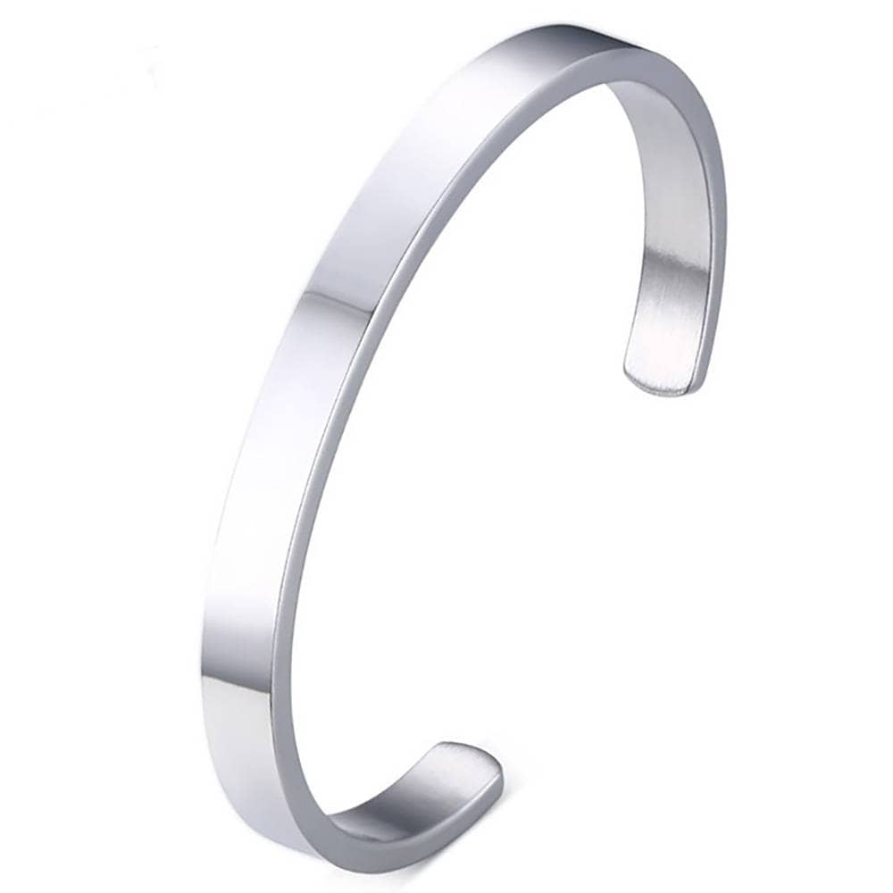 Stainless Steel Cuff Bangle Bracelet Link ID Bracelet Custom Etsy