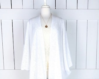 White sequins kimono cover up tunic top with custom length and color