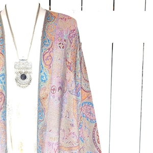 Bohemian paisley pashmina kimono cover up