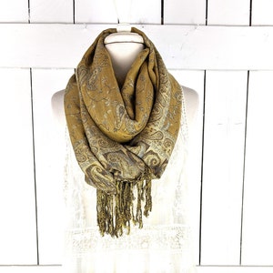 Paisley floral pashmina tassel fringe infinity  loop scarf
