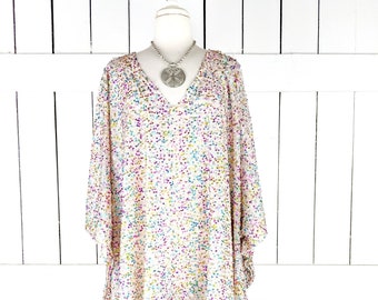 Vestido tipo caftán tipo kimono con lentejuelas multicolor ruborizadas