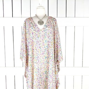 Blush multicolor sequins kimono caftan cover up tunic dress