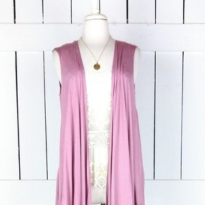 Rosa unisex Stretch Jersey Strickjacke Duster Cardigan Weste