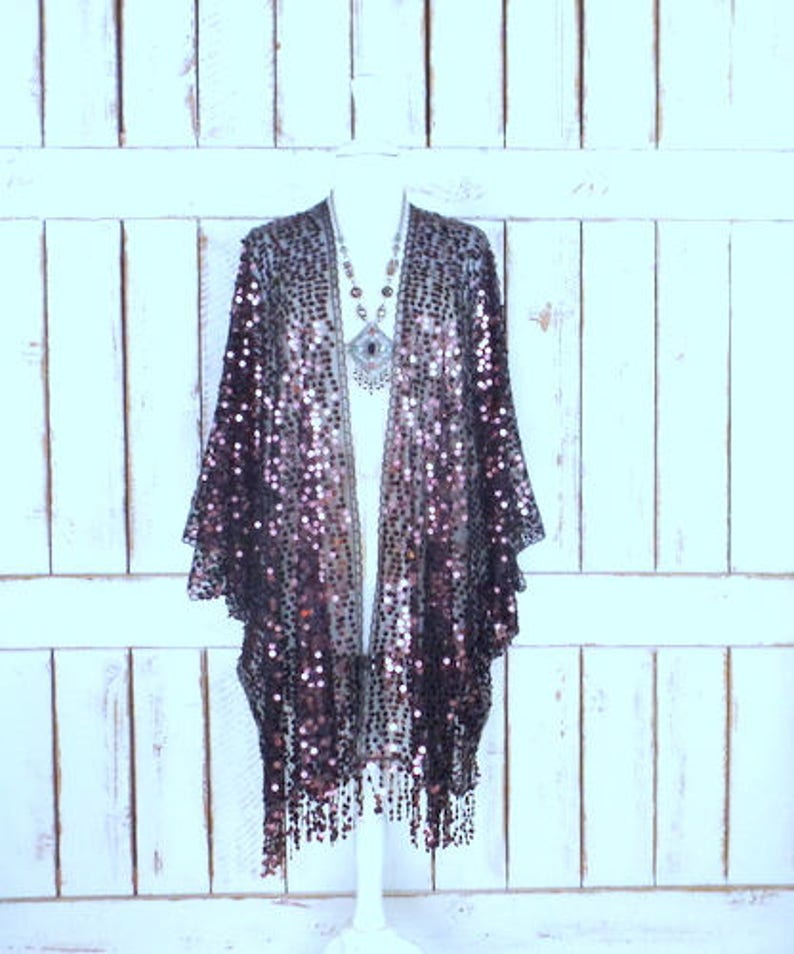 sequin fringe cardigan