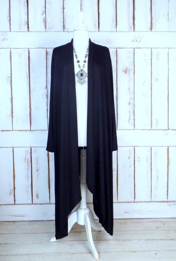 Black Unisex Stretch Jersey Knit Long 