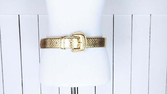 Vintage Morgan Taylor metallic gold snake skin wid