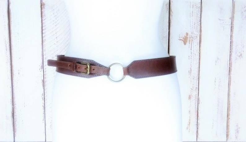 90s vintage brown leather saddle beltwestern style leather beltLoftAnn Taylormedium
