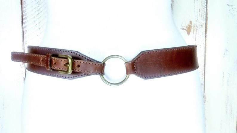 90s vintage brown leather saddle beltwestern style leather beltLoftAnn Taylormedium
