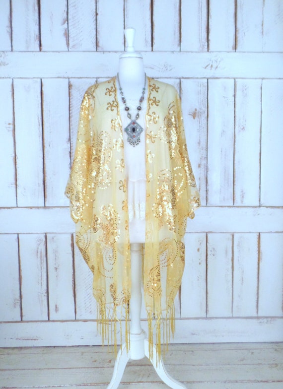 gold duster cardigan