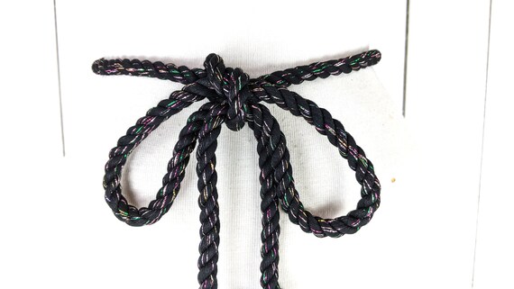 Black colorful metallic thread long woven braided rope knotted tassel chord tie Elegance in Every Pair Vintage tassel tie-backs. Dramatic in  main image 4