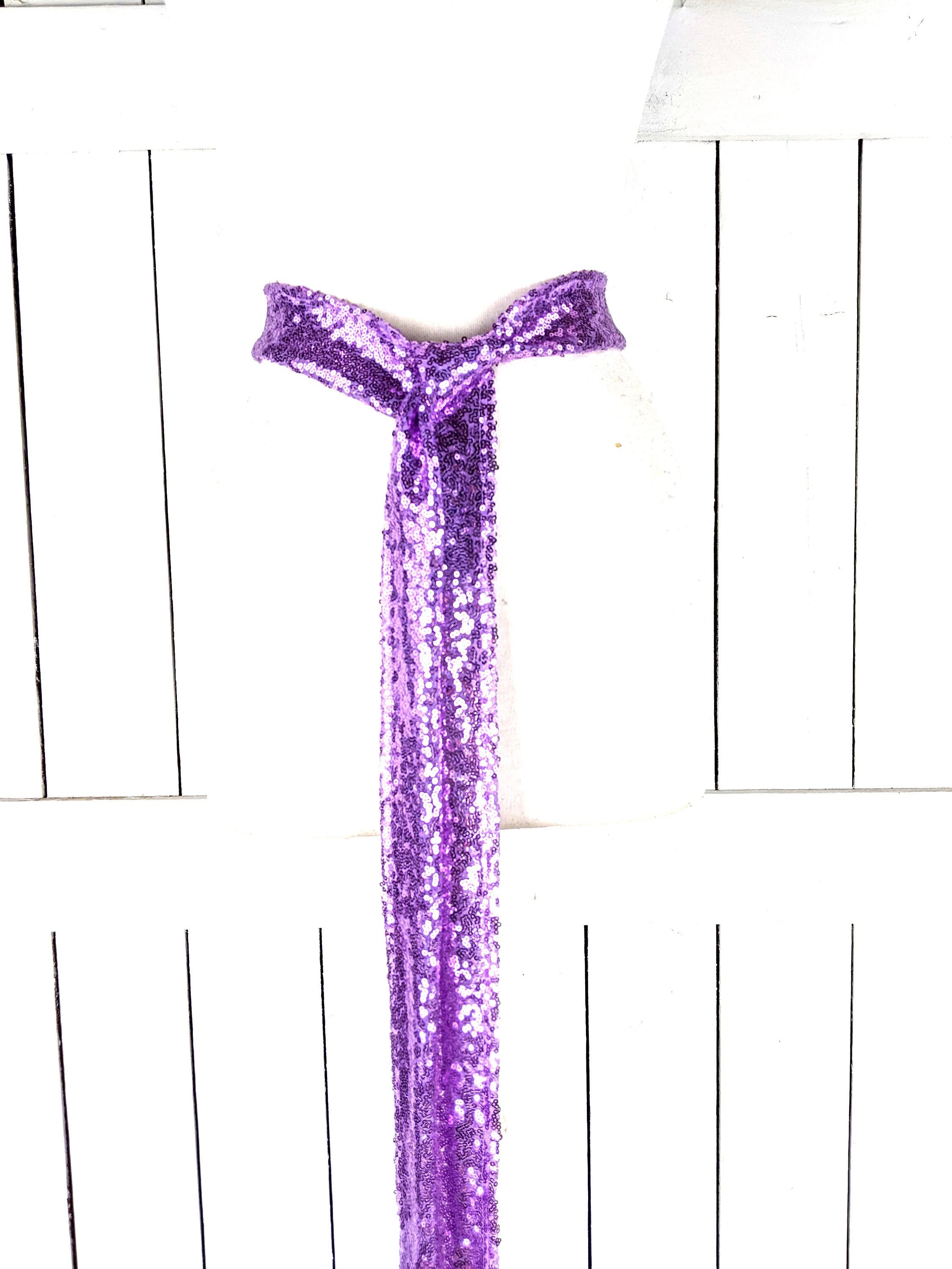 Sequins Skinny Long Sash Tie Necklace Choker Belt in Custom 