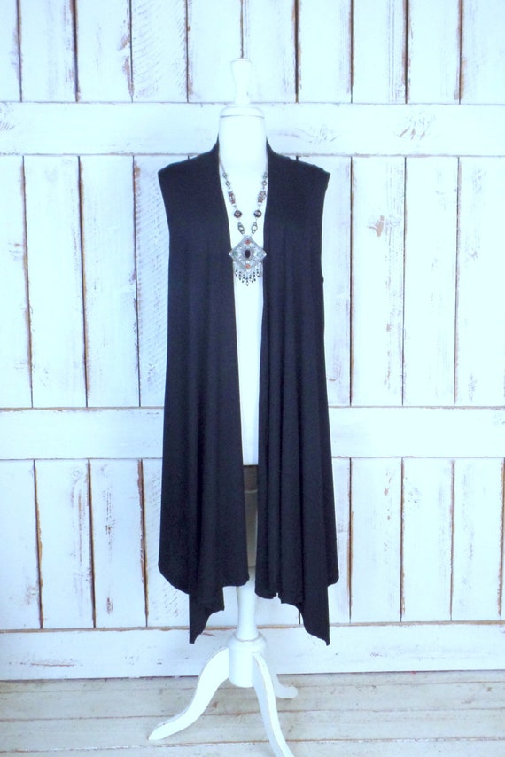 plus size black duster cardigan