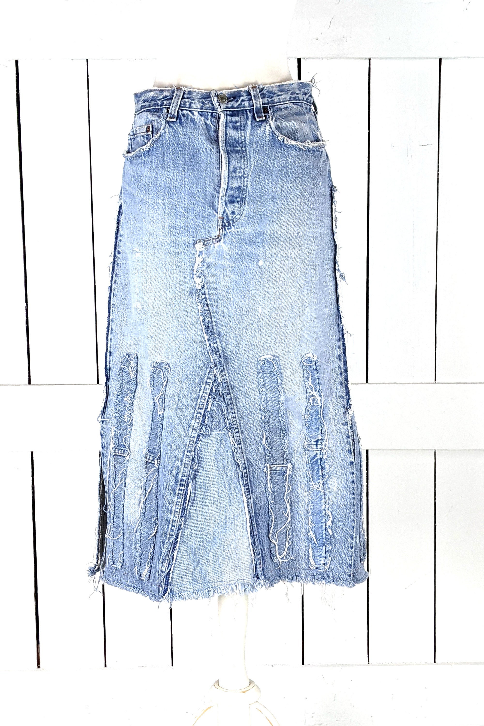 Levi denim skirt hot sale long