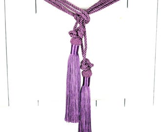 Braided Long Rope Knotted Tassel Chord Tie Belt - Etsy