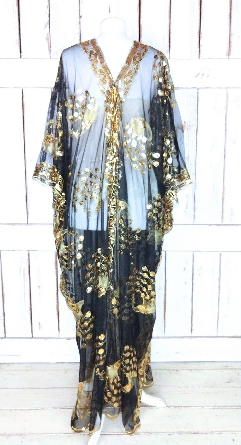 sequin maxi kimono