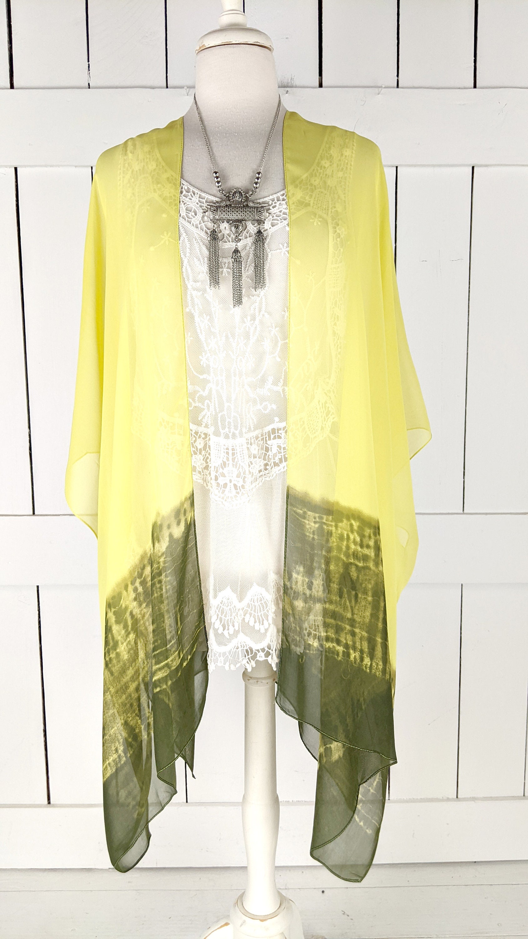 Green and yellow tie dye 2025 cardigan