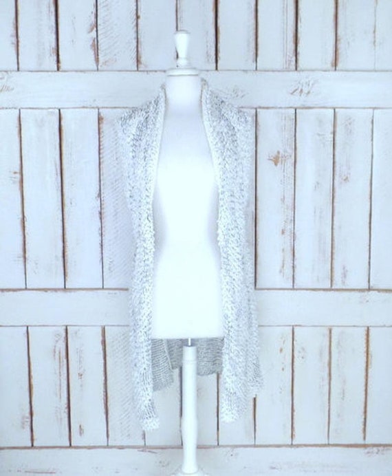 90s vintage chunky woven knit sweater vest/long ch