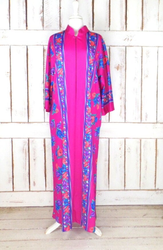 Vintage pink/purple floral muu muu caftan maxi dre