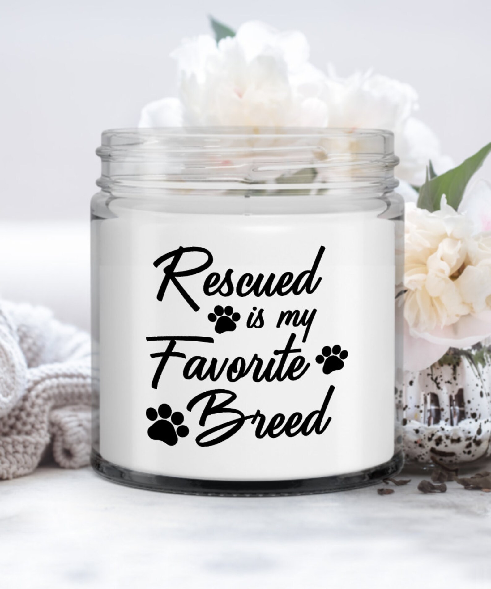 Rescued is My Favorite Breed Funny Candle for Dog Lovers Etsy UK