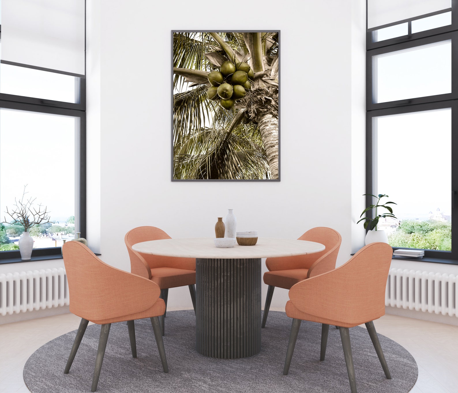 Palm Coconut Tree Print Tropical Wall Decor Tropical Etsy