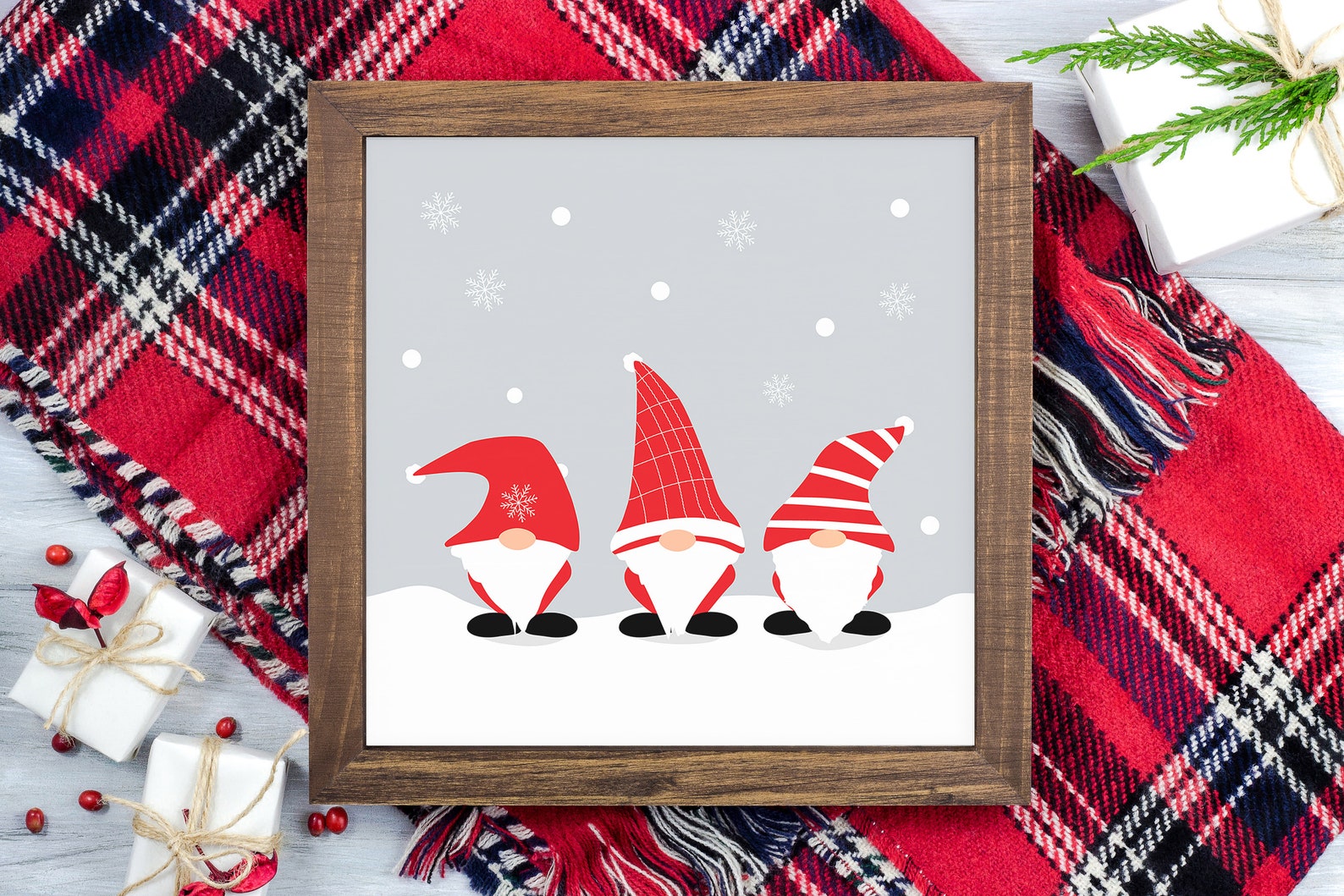 Christmas Gnomes Wall Decor Christmas Gnomes Art Prints Etsy