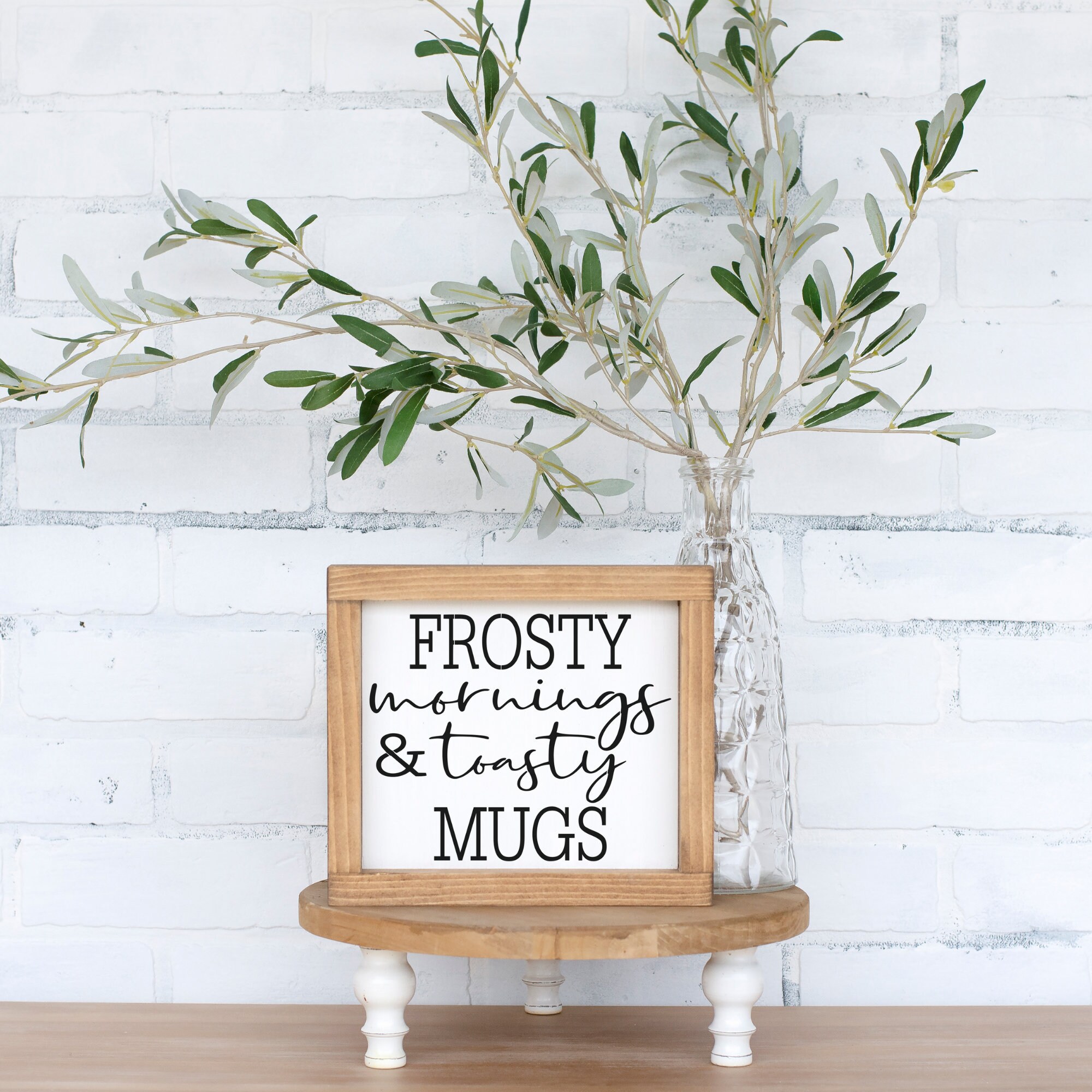 Frosty Mornings & Toasty Mugs Sign Winter Coffee Bar Decor | Etsy
