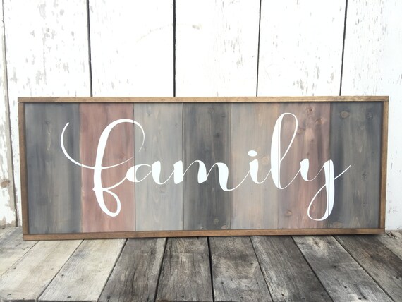 Family Sign Large Family Wood Sign Rustic Home Decor Etsy