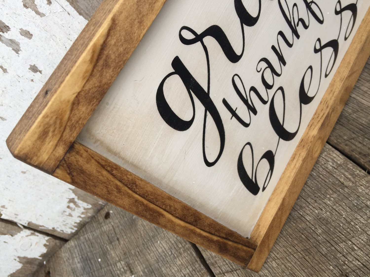 Grateful Thankful Blessed Wood Sign Thanksgiving Home Decor - Etsy