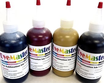 DyeMaster Sublimation Ink, CMYK Combo Pack, 8 oz. (240ml) x 4 bottles with free custom ICC profile