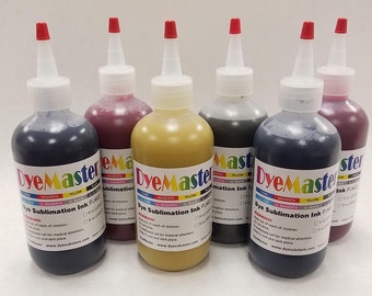 DyeMaster Sublimation Ink, 6-Color Combo Pack, 8 oz. (240ml) x 6 bottles with free custom ICC profile
