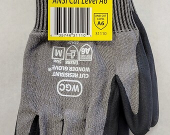 Cut Resistant Work Gloves, ANSI Cut Level A6, 2-Pack