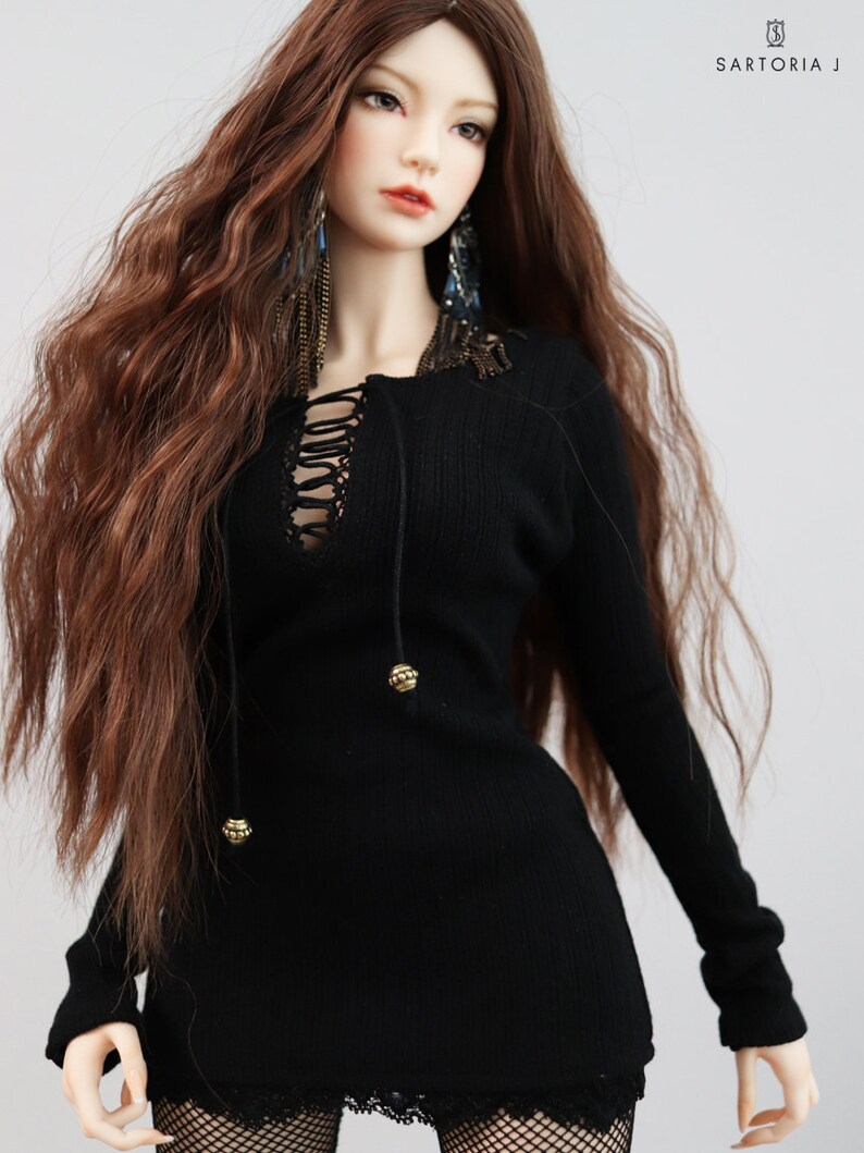 SD_Black Ribbed Mini Dress image 3