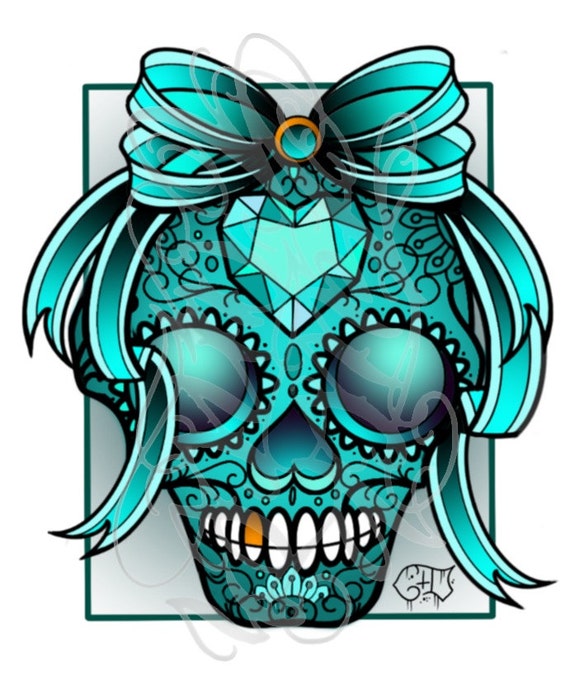 Set of 3 cute original Sugar Skulls Great gift or Wall Etsy