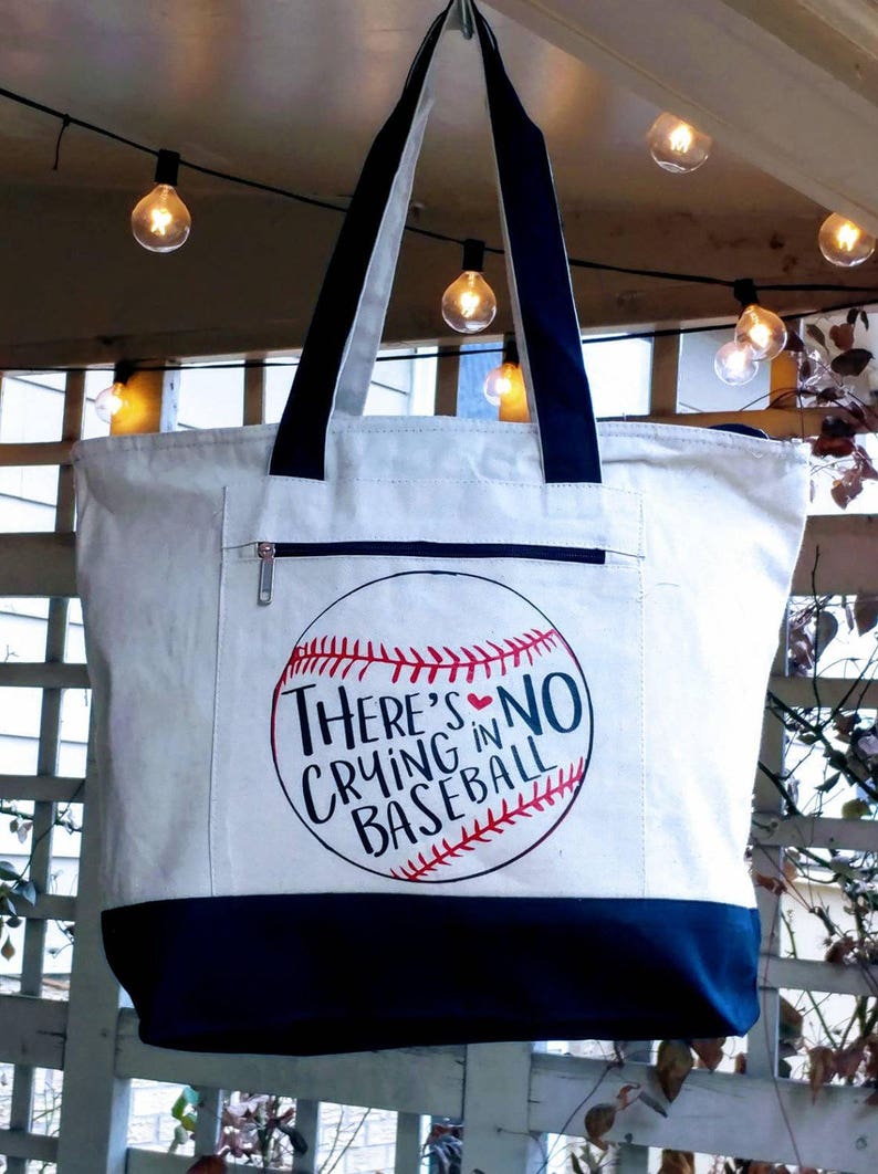 canvas baseball tote bag
